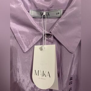 Women's Lavender Satin Blouse